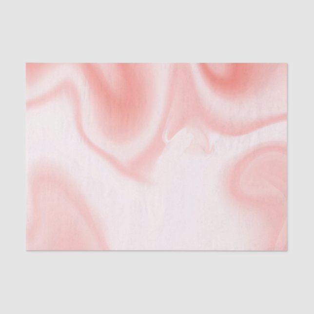 White and rose-gold soft marble swirls tissue paper (Front)