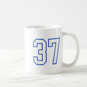 White And Royal Blue Number 37 Jersey Player Unifo Coffee Mug