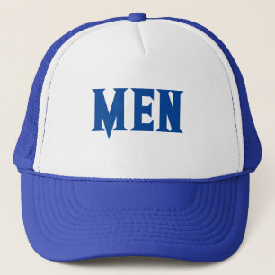White and Royal Colour Men Text name Handsome Gian Trucker Hat