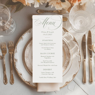 White and Sage   Classic Italian Elegance Wedding Menu