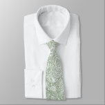 White And Sage Green Floral Paisley Pattern Tie<br><div class="desc">Elegant white vintage floral damasks pattern over the sage green changeable background colour. Adjustable size of the print and background colour.</div>