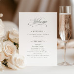 White and Sage Green | Luxe Wedding Welcome Program<br><div class="desc">These elegant,  simple white wedding welcome programs feature classic and luxe sage green calligraphy for a timeless,  fancy look.</div>