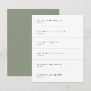 White and Sage Green Wedding Place Card DIY