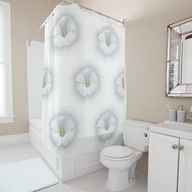 white and shades of grey shower curtain (In Situ)