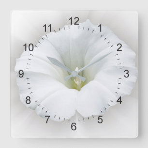 white and shades of grey square wall clock