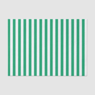 White and Shamrock Green Stripes Tissue Paper