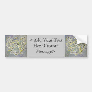 White and Silver Angel Bumper Sticker