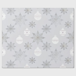White and Silver Elegant Christmas Wrapping Paper