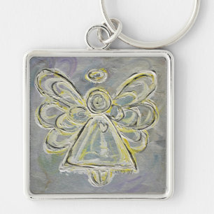 White and Silver Light Guardian Angel Keychain