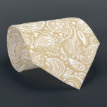 White And Tan Floral Paisley Pattern Neck Tie<br><div class="desc">Elegant white vintage floral damasks pattern over the tan changeable background colour. Adjustable size of the print and background colour.</div>