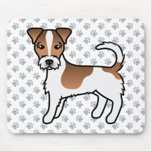 White And Tan Rough Coat Jack Russell Terrier Dog Mouse Pad