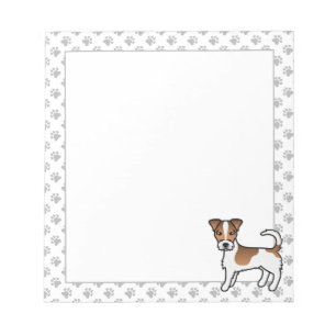 White And Tan Rough Coat Jack Russell Terrier Dog Notepad