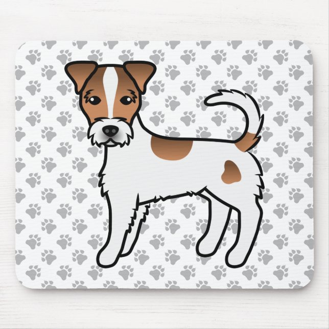 White And Tan Rough Coat Parson Russell Terrier Mouse Pad (Front)