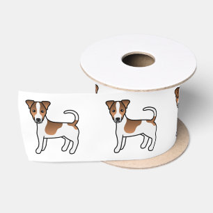 White And Tan Smooth Coat Jack Russell Terrier Dog Satin Ribbon