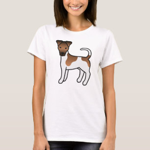 White And Tan Smooth Fox Terrier Cute Cartoon Dog T-Shirt