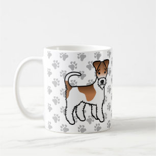 White And Tan Wire Fox Terrier Cute Cartoon Dog Coffee Mug