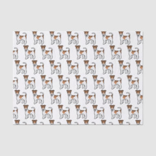 White And Tan Wire Fox Terrier Cute Cartoon Dogs Tissue Paper