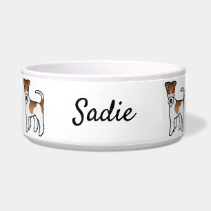 White And Tan Wire Fox Terrier Cute Dog & Name