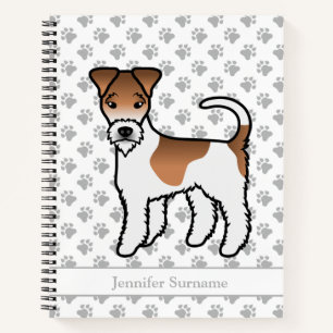 White And Tan Wire Fox Terrier Cute Dog & Name Notebook