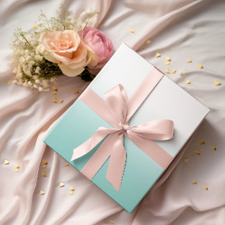 White and Teal Ombre Wrapping Paper