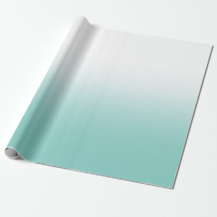 White and Teal Ombre Wrapping Paper