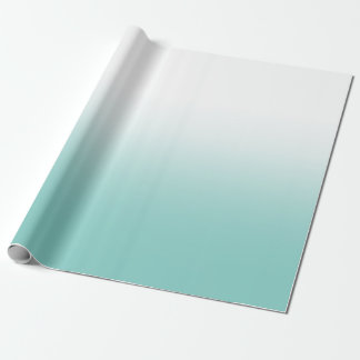 White and Teal Ombre Wrapping Paper