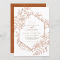 White and Terra Cotta Geometric Floral Wedding