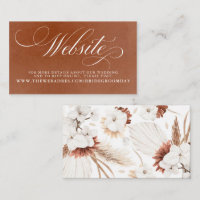 White and Terracotta Floral Wedding Website Card