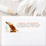 White and Terracotta Flowers Elegant Botanical Return Address Label<br><div class="desc">Floral boho white terracotta and burgundy red flowers address labels</div>