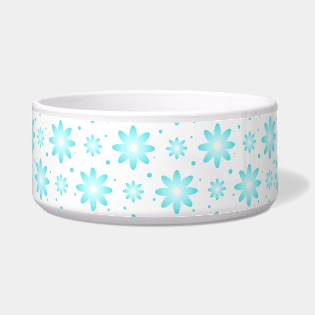 White and turquoise delicate daisy, dots pattern  (Front)