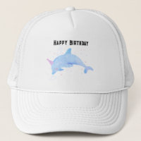 White and White dolphin Image Happy Birthday