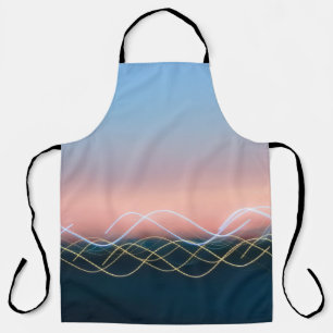 White and yellow curve lines apron