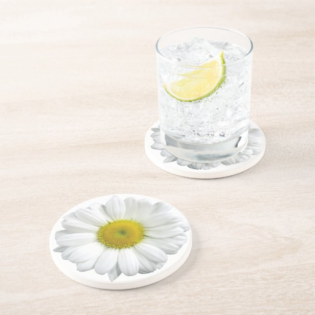 White and Yellow Daisy Pretty Coaster (Side)