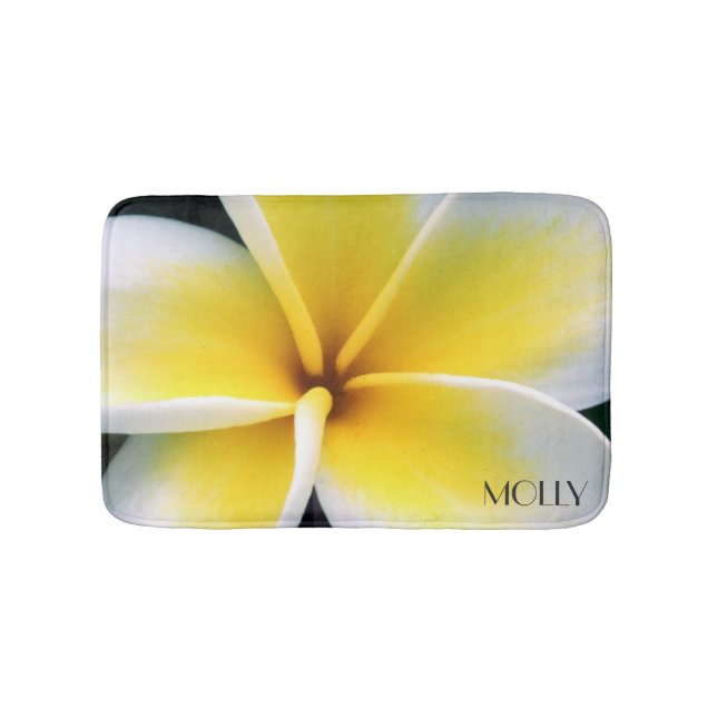 White And Yellow Flower Bath Mat (Front)