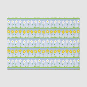 White and Yellow Flowers Tissue Paper