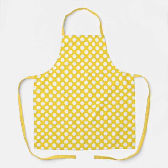 White and Yellow Polka Dot Apron (Front)