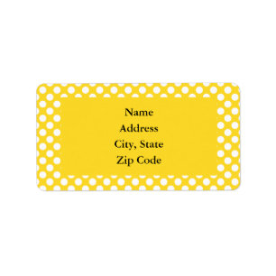 White and Yellow Polka Dot Label