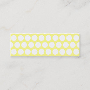 White and Yellow Polka Dots Mini Business Card