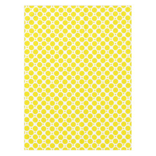 White and Yellow Polka Dots Pattern Tablecloth