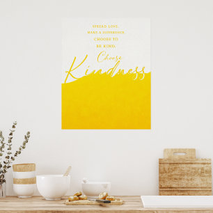 White and Yellow Quote Poster – Minimalist Wall 