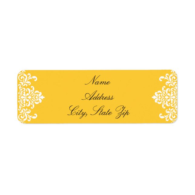 White and Yellow Return Address Label (Front)