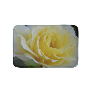 White and Yellow Rose Bath Mat