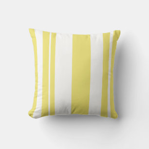 White and Yellow Striped throw pillow