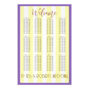 White and Yellow Stripes & Purple Trim Photo Print