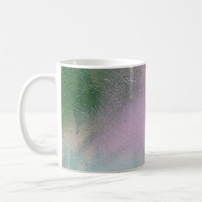 White and yellow textile coffee mug (Left)