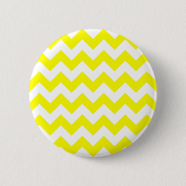 White and Yellow Zigzag Pattern 6 Cm Round Badge (Front)