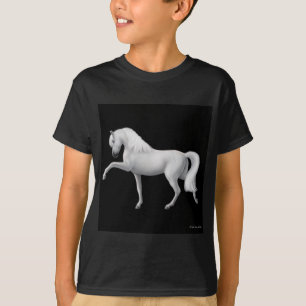 White Andalusian Horse Kids Dark T-Shirt