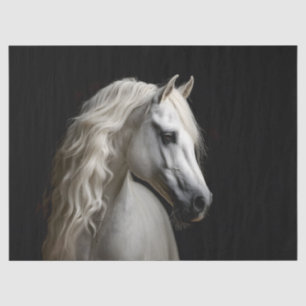White Andalusian Stallion Decoupage Tissue Paper