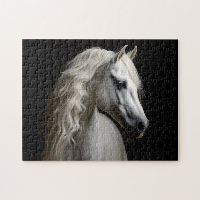 White Andalusian Stallion Jigsaw Puzzle (Horizontal)