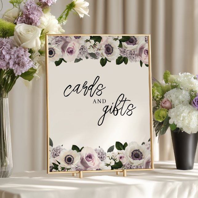 White Anemone and Purple Floral Cards and Gifts Poster (Creator Uploaded)